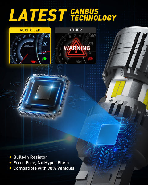 7443 7440 LED Bulb Reverse light with Built In Resistor CANbus Ready 7441 7444 W21W LED White Bulb for Backup Parking Daytime Running Lights