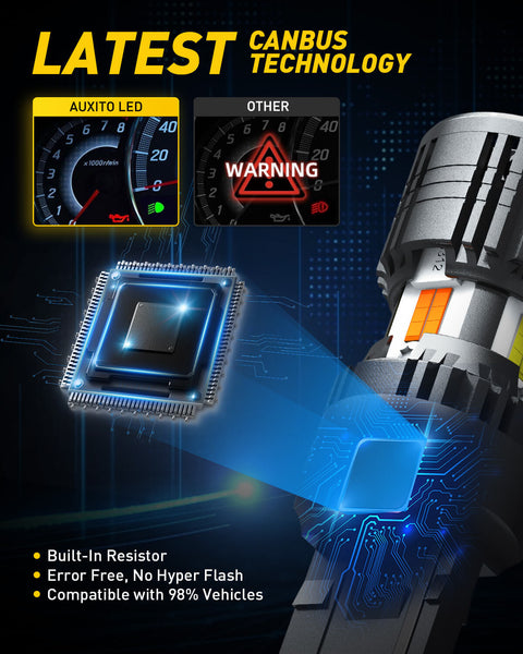 7443 7444 Switchback LED Turn Signal Bulbs, CANbus Error Free Anti Hyper Flash linker Bulb, White and Amber - 2 pack