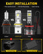 9004 LED Headlight Bulb 12000LM 6500K White Wireless Design