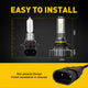 9006/HB4 LED Bulbs, 6500K White Fanless Lights, 300% Brighter