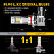 9012 LED Headlight Bulb 12000LM 6500K White Wireless Design