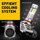 9012 LED Headlight Bulb 12000LM 6500K White Wireless Design