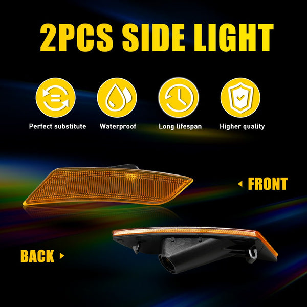 Amber LED Side Marker Light Housing for Cadillac ATS 2013-2014 & XT5 2017-2024, Front