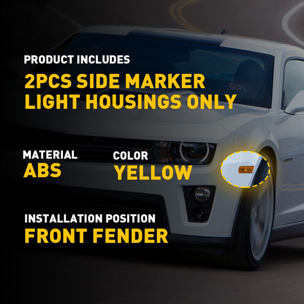 Amber LED Side Marker Light Reflector for Chevrolet Camaro 2010-2015, Front Bumper