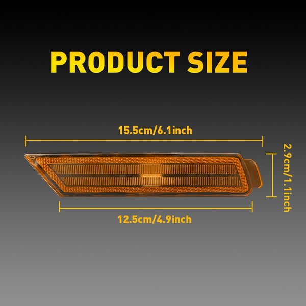 Amber LED Side Marker Light Reflector for Chevrolet Camaro 2010-2015, Front Bumper