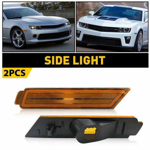 Amber LED Side Marker Light Reflector for Chevrolet Camaro 2010-2015, Front Bumper