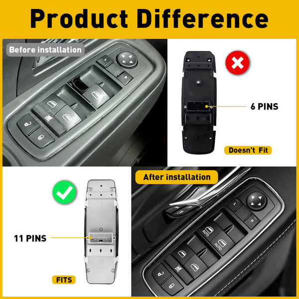 aster Power Window Control Switch for 2011-2013 Jeep Grand Cherokee Dodge DURANGO 11Pin