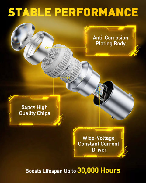 AUXITO 1156 LED Bulb Red 400% Super Bright 7506 BA15S P21W LED Replacement with Projector for Taill Brake Backup Reverse DRL Signal Parking Lights