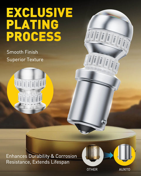 AUXITO 1156 LED Bulb Red 400% Super Bright 7506 BA15S P21W LED Replacement with Projector for Taill Brake Backup Reverse DRL Signal Parking Lights