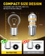 AUXITO 1156 LED Bulbs Amber Yellow 400% Super Bright 7506 BA15S P21W LED Bulb with Projector for Front Rear LED Turn Signal Bulb DRL Marker Blinker Parking Lights
