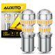 AUXITO 1156 LED Bulbs Amber Yellow 400% Super Bright 7506 BA15S P21W LED Bulb with Projector for Front Rear LED Turn Signal Bulb DRL Marker Blinker Parking Lights
