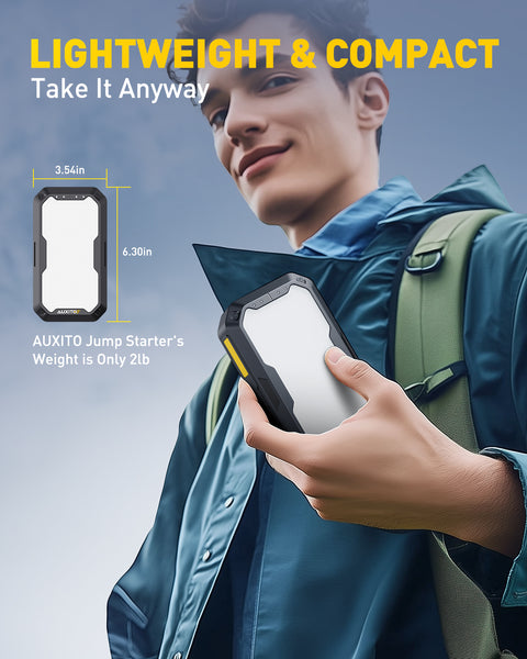 AUXITO 2500A 3500A Portable Jump Starter | 5.6 Inch Large LED Panel Light | 2024 Global Launch