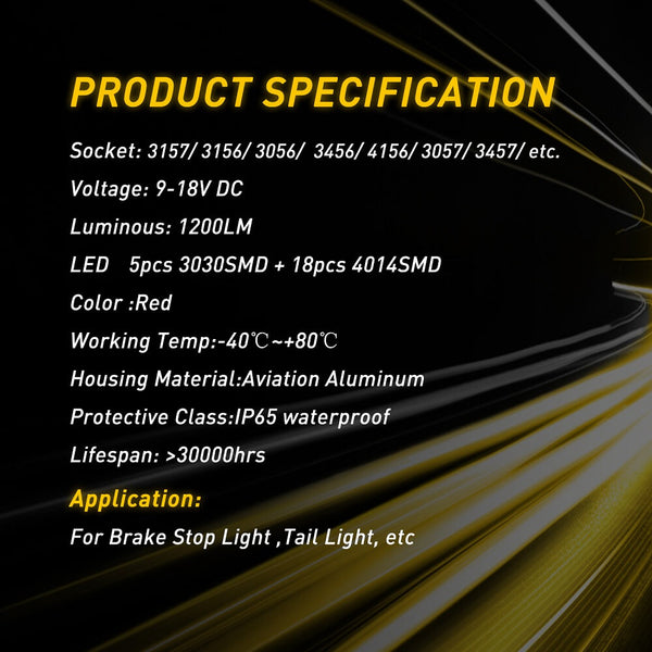 AUXITO 3156 3157 LED Bulb for Tail brake Light, Red