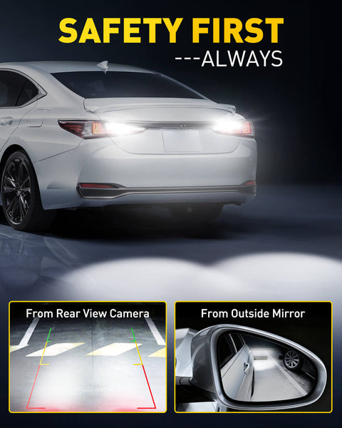 AUXITO 3156 3157 LED Bulb White Reverse Lights, 600% Brighter with Projector, Pack of 2