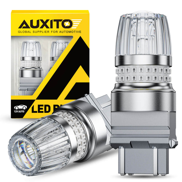 AUXITO 3157 LED Bulbs Red Tail Brake Light Bulb, 600% Brighter with Projector, Pack of 2
