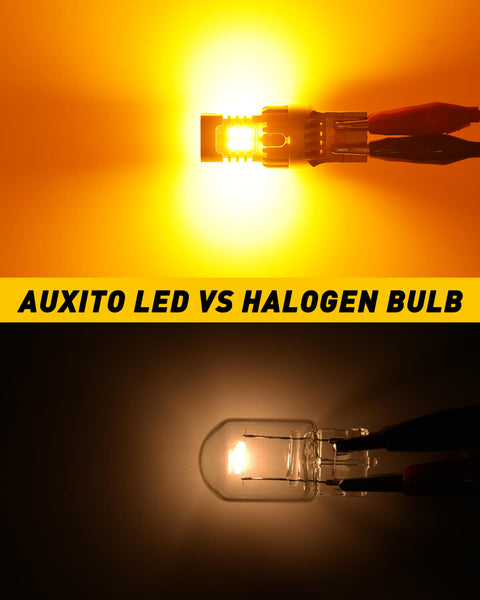 AUXITO 7443 Anti Hyper Flash Amber LED Turn Signal Light Bulb Error Free