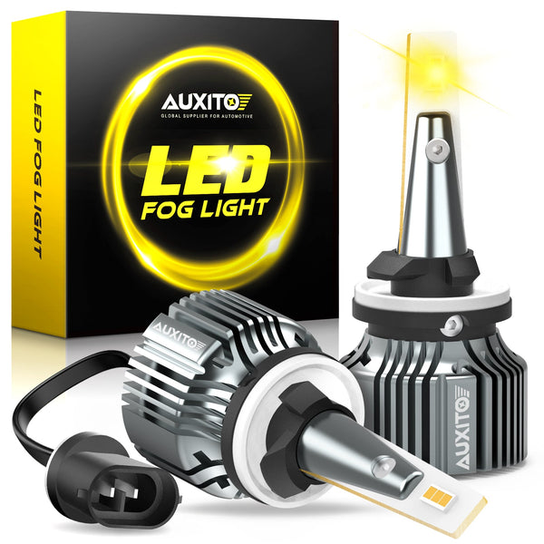 AUXITO 880/899/893 LED Fog Light Bulbs, 3000K Amber Yellow, 30W 6000LM 400% Brightness