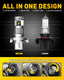 AUXITO 9008 H13 LED Headlight Bulb 20000LM 100W Replacement 6500K Plug and Play Off-Road Use