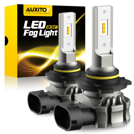AUXITO 9145 9140 H10 LED Fog Light Bulbs, Fanless Design, 6000 Lumens 3000K Golden Yellow 300% Brightness