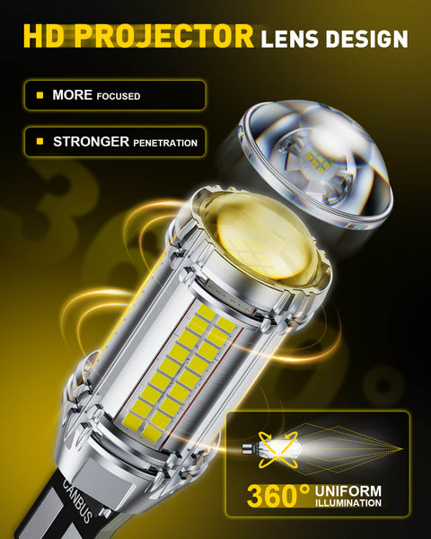 AUXITO 921 LED Bulb Reverse Lights, 600% Super Bright 912 T15 led Backup light, CAN-Bus Error Free 906 922 W16W LED Bulbs for Reverse Back Up Marker Lights, 6000K White