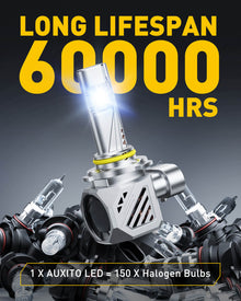 AUXITO A1 Ultra Series 9005 HB3 LED Headlight Bulbs, 24000LM 150W, Dir