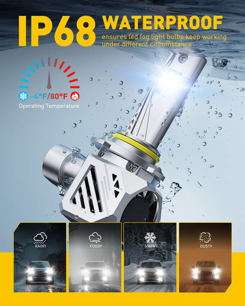 AUXITO A1 Ultra Series 9006 HB4 LED Headlight Bulbs, 24000LM 150W, Direct Plug-in Design