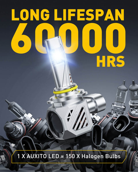 AUXITO A1 Ultra Series 9006 HB4 LED Headlight Bulbs, 24000LM 150W, Direct Plug-in Design