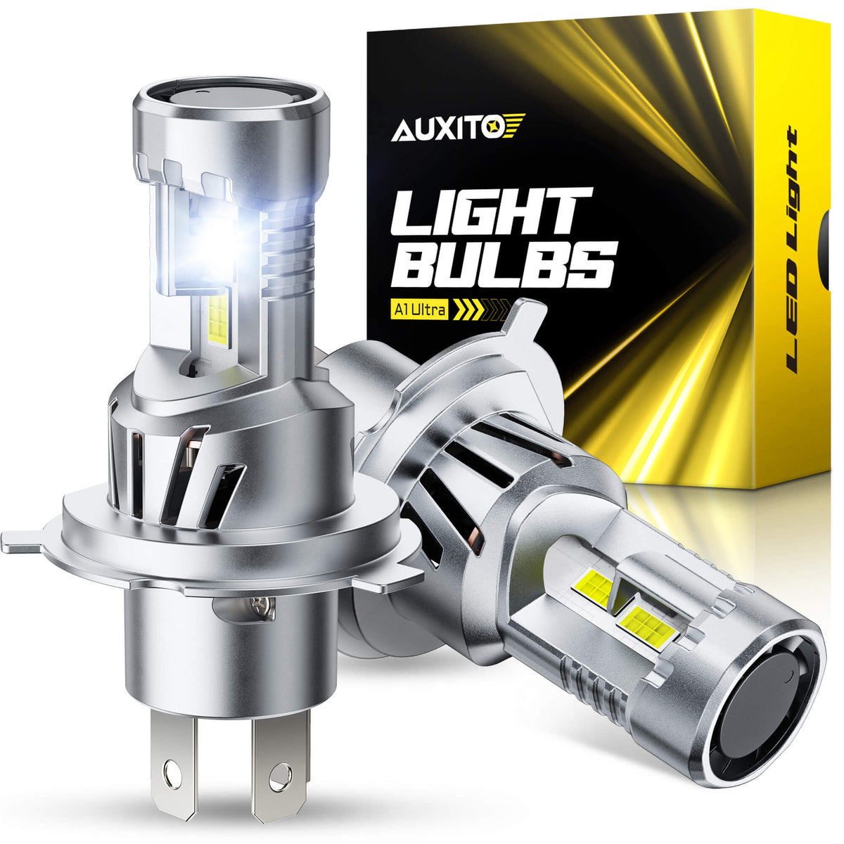 AUXITO A1 Ultra Series H4 9003 LED Headlight Bulbs, 24000LM 150W, Dire