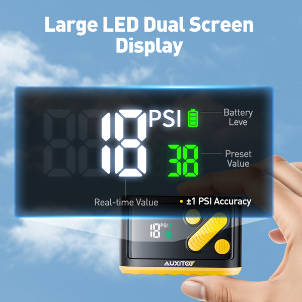 AUXITO A101 Mini Cordless Bike Pump 120 PSI, Electric Tire Inflator with Gauge, Presta & Schrader Valve, Fast Inflate for Road & Mountain Bikes, E-Bikes