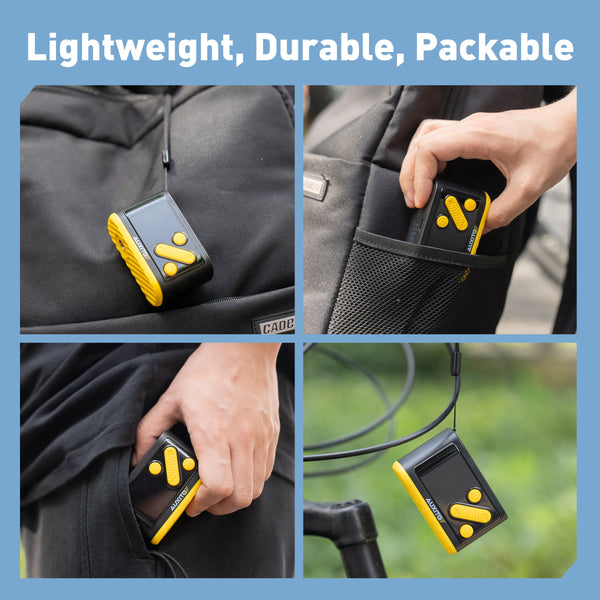 AUXITO A101 Mini Cordless Bike Pump 120 PSI, Electric Tire Inflator with Gauge, Presta & Schrader Valve, Fast Inflate for Road & Mountain Bikes, E-Bikes