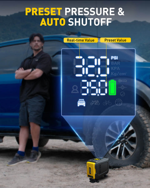 AUXITO AT1 150PSI Heavy Duty Tire Inflator, 26000mAh Power Station & 65W Fast Charging