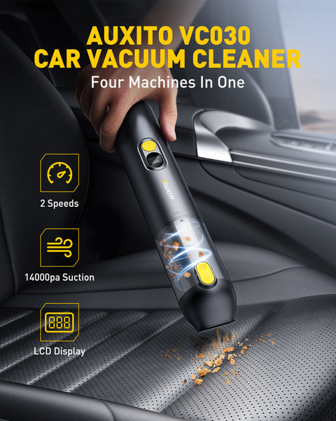 AUXITO Cordless Car Vacuum 14000Pa Cleaner | Mini Compact 5-in-1 Vacuum Blower Inflator for Car, Office Desk, Keyboards