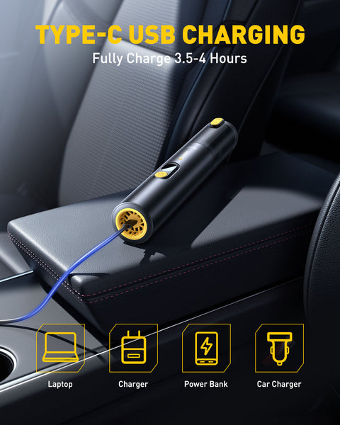 AUXITO Cordless Car Vacuum 14000Pa Cleaner | Mini Compact 5-in-1 Vacuum Blower Inflator for Car, Office Desk, Keyboards