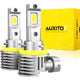 AUXITO H11/H8/H16 LED Fog Light Bulbs, 6500K Cool White, 600% Brighter, Fanless Mini Size, Plug and Play, Pack of 2