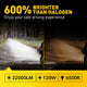 AUXITO H11 LED Headlight Bulbs, 22000LM 120W 600% Brighter Wireless H11 Headlight Bulb, 6500K Cool White H8 H9 LED Headlights , Pack of 2