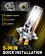 AUXITO H7 LED Bulb 30W 10000LM 6500K Cool White with Cooling Fan