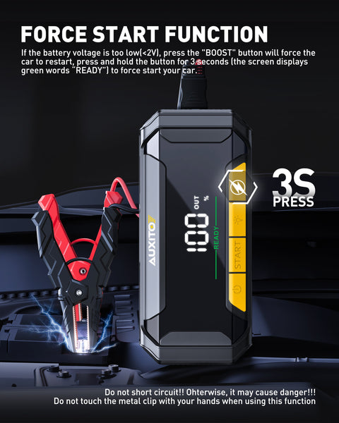 AUXITO J503 Portable 6000A Jump Starter 12V Battery Jump Box for Car & Truck