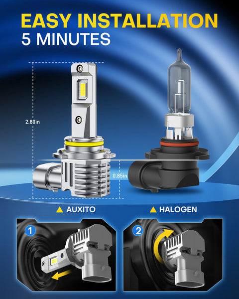 AUXITO M6 Series 9006 9005 LED Headlight Bulbs Combo Kits