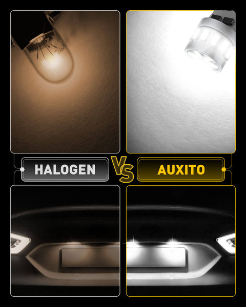 AUXITO Newest T10 W5W 194 168 LED Bulbs – 6500K White, Canbus Error-Free for Dome, Door, Map, Trunk, and License Plate Lights