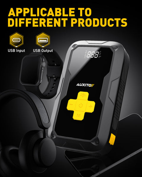 AUXITO Portable 3500A Jump Starter & Air Compressor, 150 PSI Tire Inflator, 12V for Gas & 8L Diesel Engines