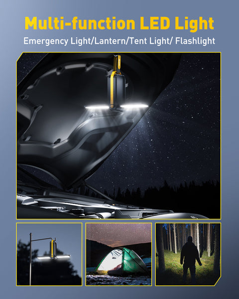 AUXITO Portable Auto Jump Starter with Dual-Panel LED Engine Bay Lighting for Car Battery Emergency