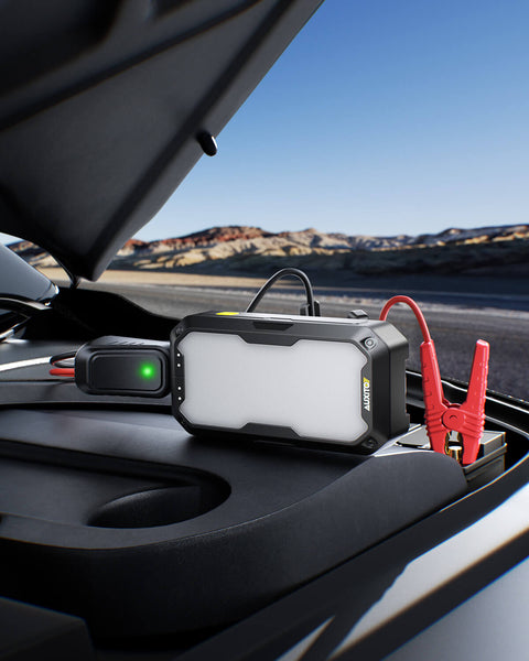 AUXITO Portable Car Jump Starter with LED Engine Bay Lighting – Perfect for Emergency & Outdoor Use