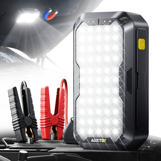 AUXITO Portable Car Jump Starter with LED Engine Bay Lighting – Perfect for Emergency & Outdoor Use