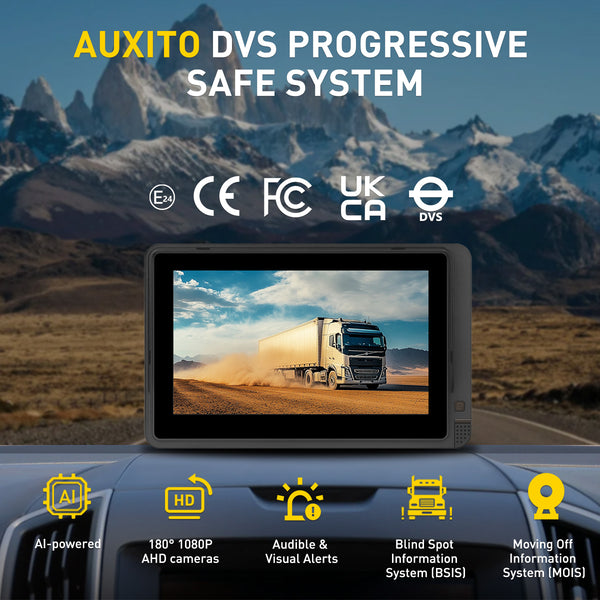 AUXITO Progressive Safe System DVS Kit 2024 for HGVs Safety Permit - Rapid 0.2s Detection