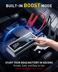 AUXITO T3 6000A Jump Starter, 12V Car Battery Jump Starter, Up to All Gas & 12L Diesel Engine with LED Display, Portable Jump Box with 3 Modes