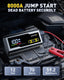 AUXITO T4 8000A Car Jump Starter, Portable 12V Jump Box for Gas & Diesel, Battery Booster Pack with Smart Clamps, Power Bank USB Port, LED Flashlight (SOS/Strobe), Large LCD, IP68 Water-Resistant
