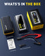 AUXITO T4 8000A Car Jump Starter, Portable 12V Jump Box for Gas & Diesel, Battery Booster Pack with Smart Clamps, Power Bank USB Port, LED Flashlight (SOS/Strobe), Large LCD, IP68 Water-Resistant