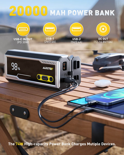 AUXITO T5 Portable 9500A Jump Starter, 12V Car Battery, Up to All Gas/All Diesel Engines