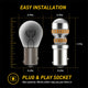 AUXITO Upgraded 1157 LED Bulb Amber Yellow 400% Super Bright 2057 2357 7528 BAY15D LED Replacement Light Kit for Front Rear Turn Signal Light Blinker Parking DRL Tail Lights