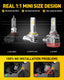 AUXITO Upgraded 9005 HB3 LED Headlight Bulbs 18000LM 6500K Cool White Wireless Design